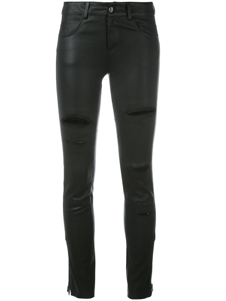 Federica Tosi Ripped Trim Pants - Black