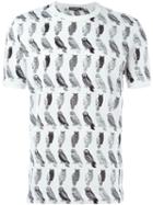 Dolce & Gabbana Owl Print T-shirt, Men's, Size: 46, White, Cotton