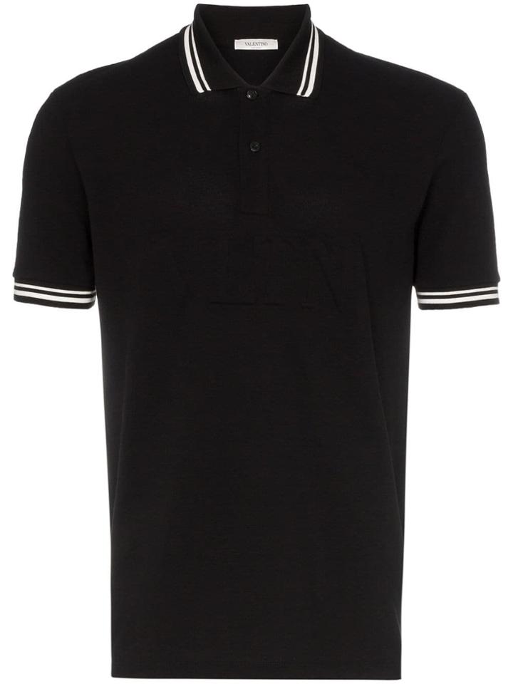 Valentino Valentino Garavani Debossed Logo Stamp Cotton Polo Shirt -