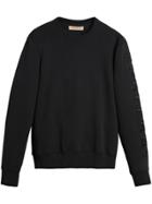 Burberry Embroidered Sleeve Jersey Sweatshirt - Black