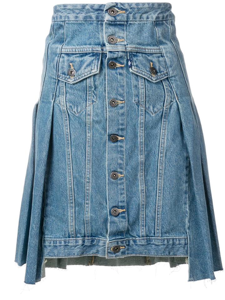 Levi's Pleated Sides Denim Skirt - Blue