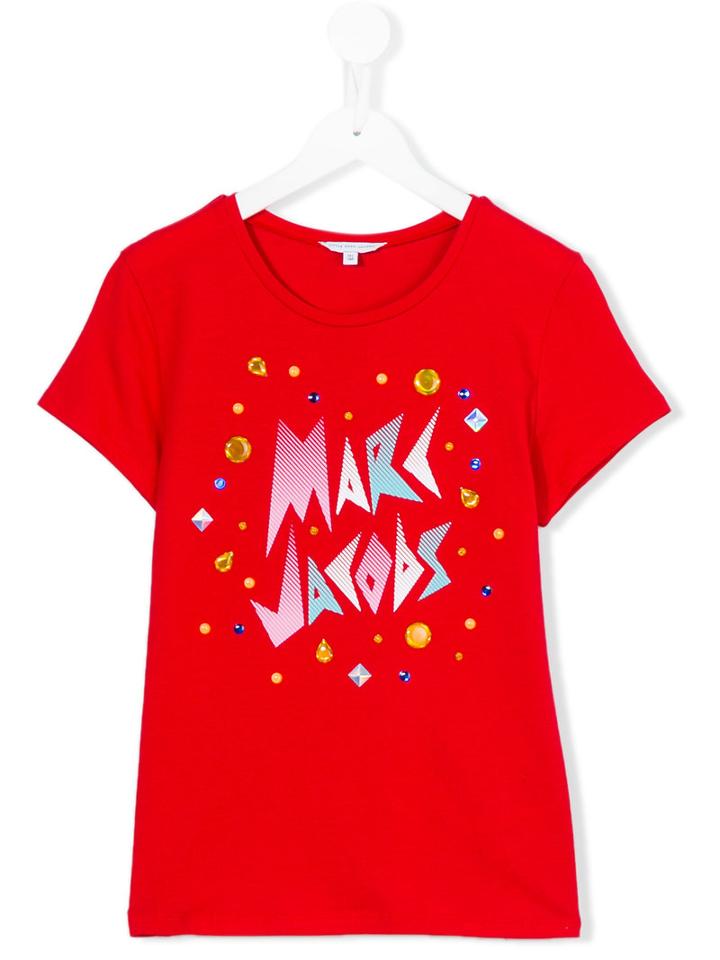 Little Marc Jacobs - Teen Bejewelled T-shirt - Kids - Cotton/modal - 14 Yrs, Girl's, Red