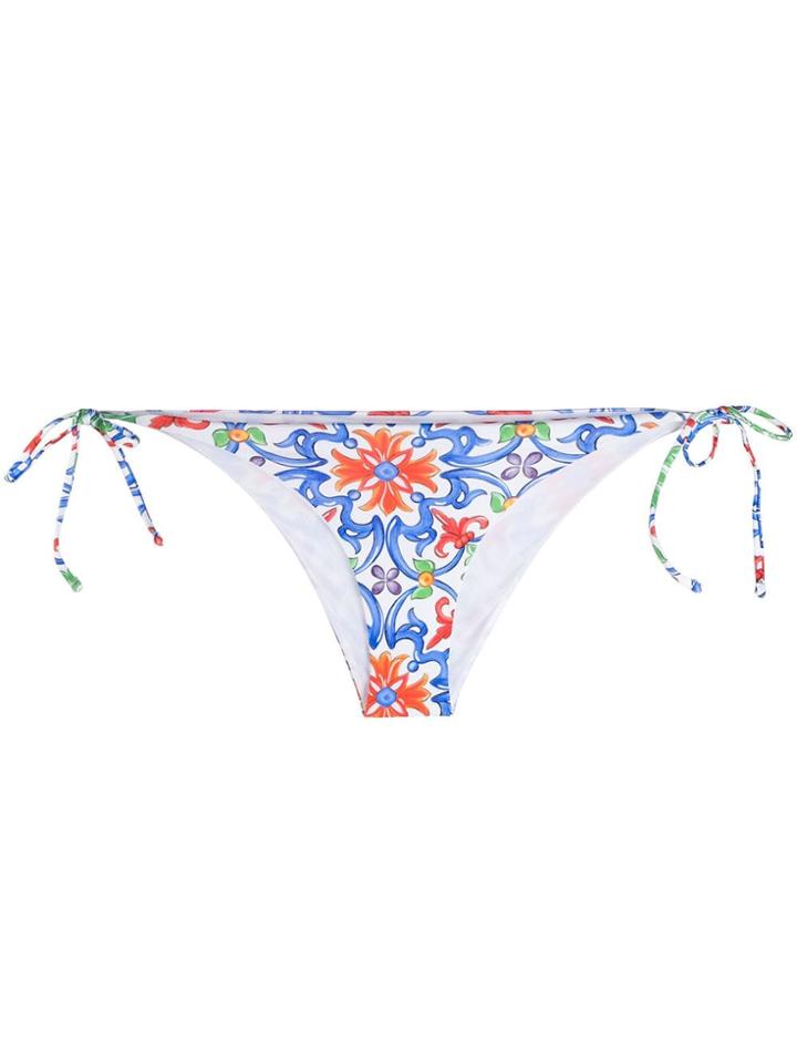 Mc2 Saint Barth Virgo Printed Bikini Bottom - White