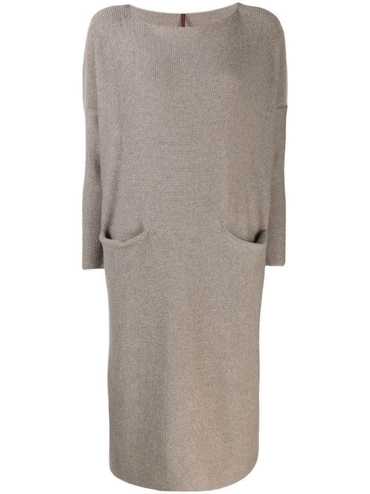Daniela Gregis Oversized Knit Dress - Brown