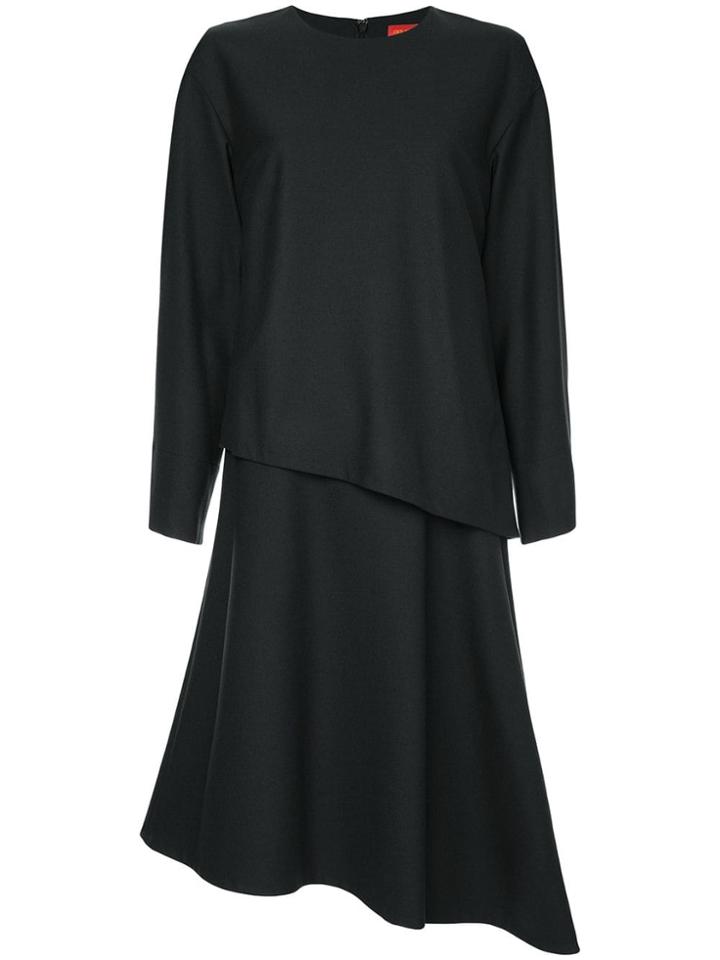 Des Prés Loose Asymmetrical Dress - Black