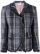 Thom Browne Frayed Plaid Blazer