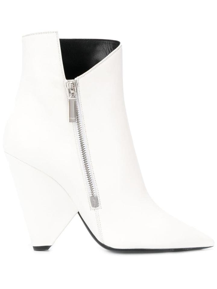 Saint Laurent Niki Wedge Boots - White