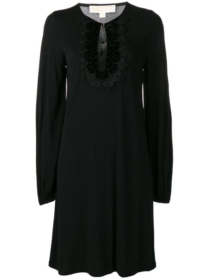 Michael Michael Kors Lace Bib Midi Dress - Black