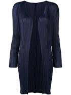 Pleats Please By Issey Miyake Pleated Open-front Coat - Blue
