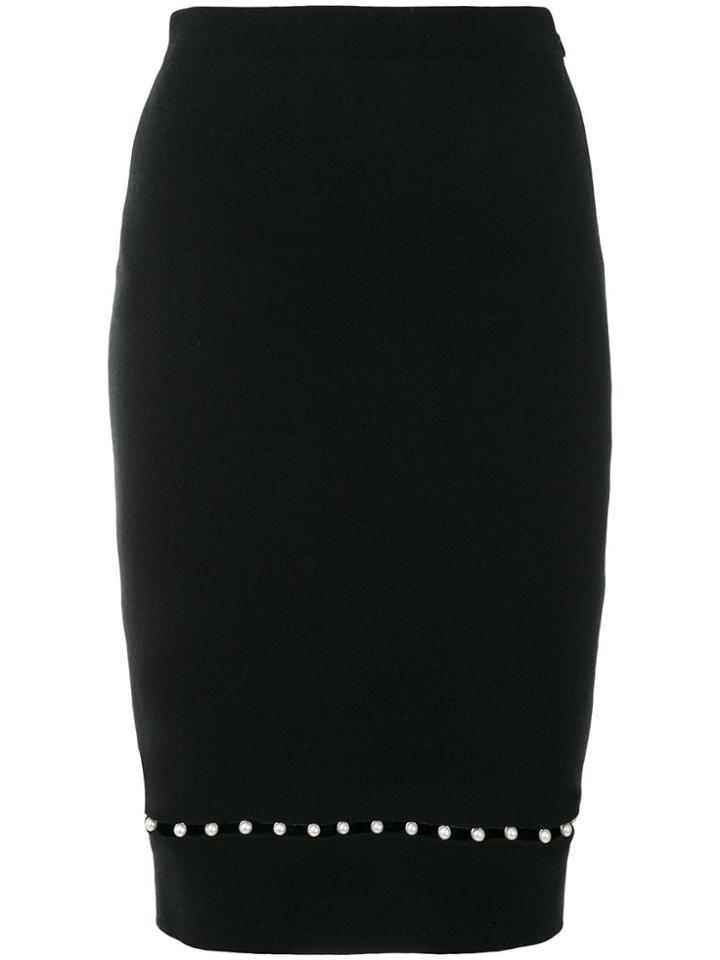 Givenchy Faux Pearl Trim Skirt - Black