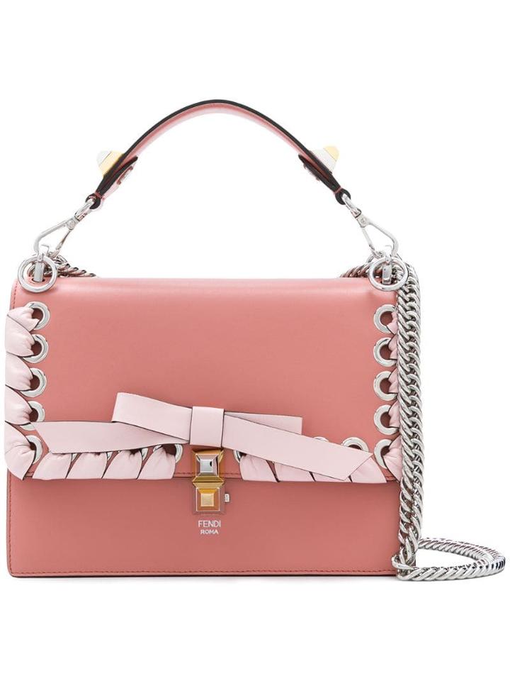 Fendi Pink Kan I Leather Shoulder Bag