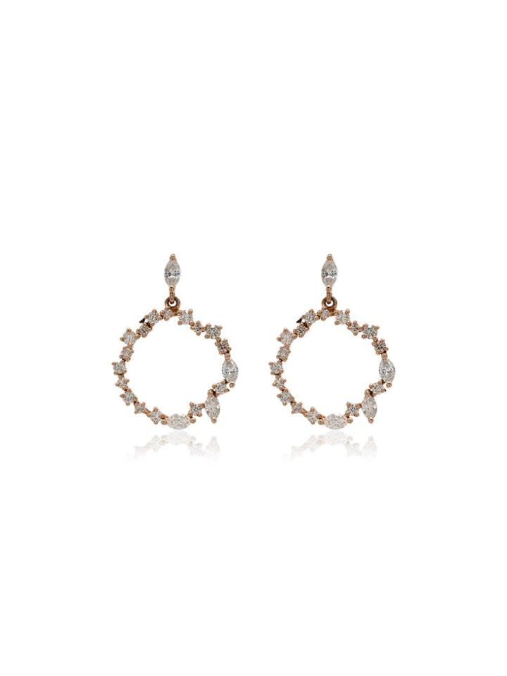Rosa De La Cruz 18k Gold And Diamond Cascade Circle Earrings