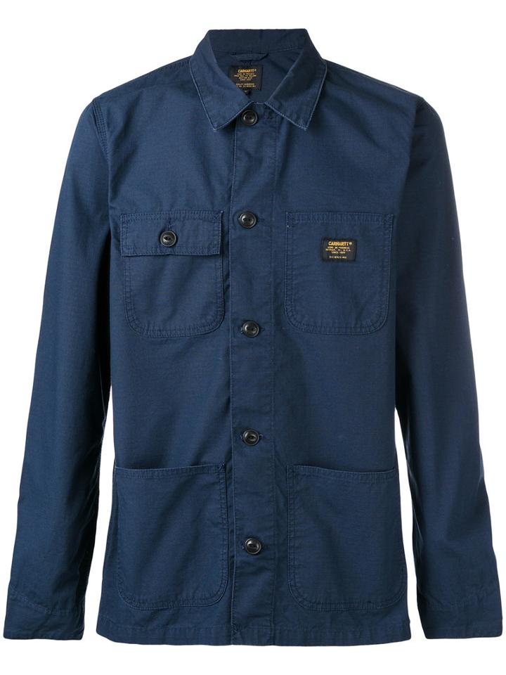 Carhartt Pocketed Shirt Jacket, Men's, Size: Small, Blue, Cotton