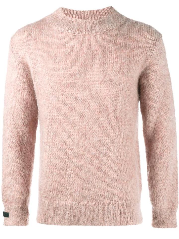 Neighborhood Crew Neck Jumper, Men's, Size: Medium, Pink/purple, Mohair