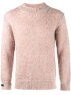 Neighborhood Crew Neck Jumper, Men's, Size: Medium, Pink/purple, Mohair