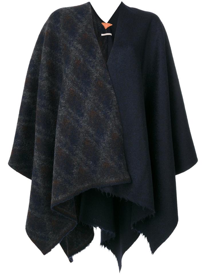 Ermanno Gallamini Checked Cape - Blue