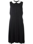 Comme Des Garçons Comme Des Garçons Peter Pan Collar Pleated Dress, Women's, Size: Small, Black, Cupro/wool/silk