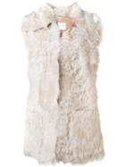 Anine Bing Lamb Fur Gilet, Women's, Size: Xs, Nude/neutrals, Lambs Wool