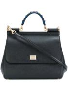 Dolce & Gabbana - 'sicily' Medium Tote - Women - Calf Leather/metal/glass - One Size, Black, Calf Leather/metal/glass