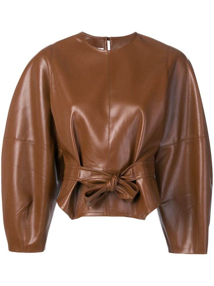 Nanushka Oversized Waist-tied Top - Brown