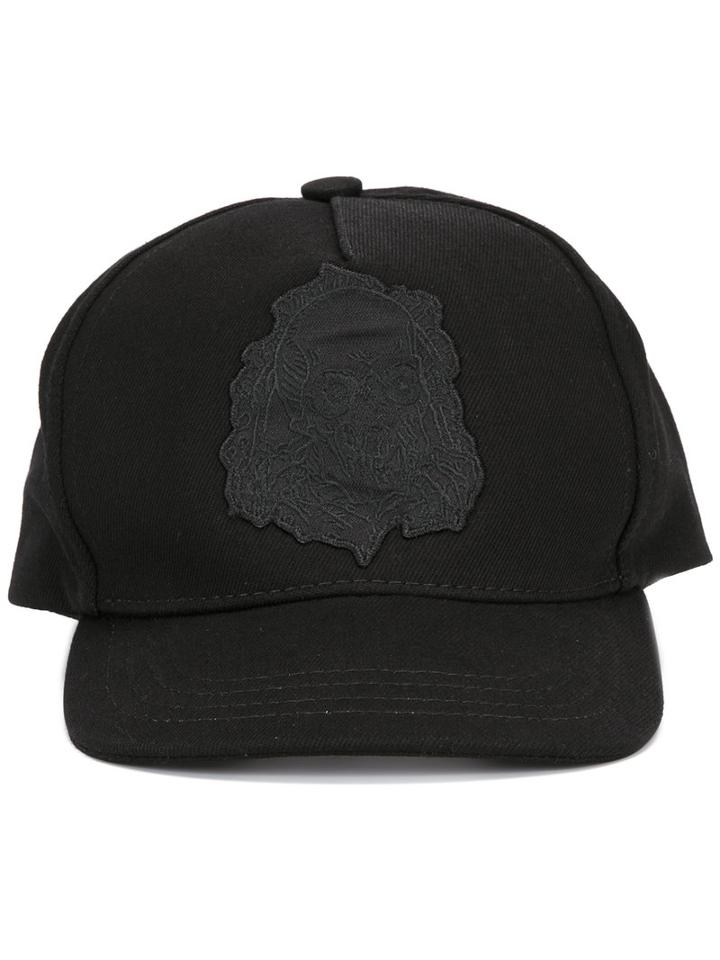 Unravel Project - Skull Patch Cap - Men - Cotton/polyester/viscose - One Size, Black, Cotton/polyester/viscose