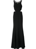 Marchesa Notte Embellished Collar Gown - Black