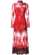 Alessandra Rich Lace Evening Dress, Women's, Size: 40, Red, Viscose/polyamide/silk