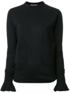 Toga Patch Pocket Jersey Pullover, Women's, Black, Polyester/wool