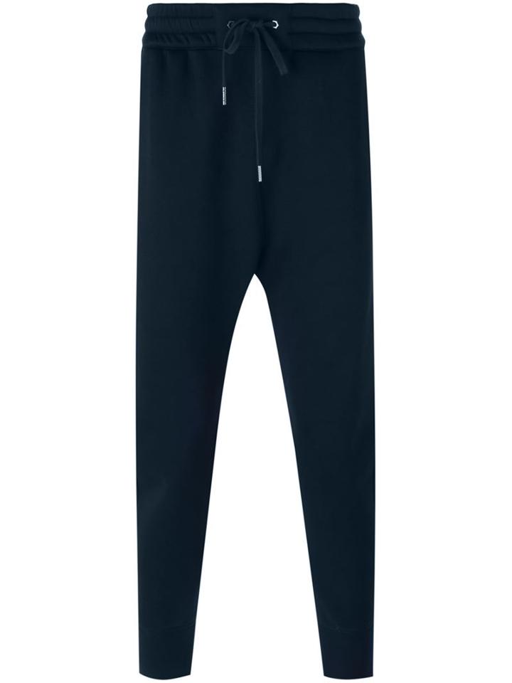 Helmut Lang Ribbed Cuffs Track Pants, Men's, Size: L, Blue, Modal/micromodal