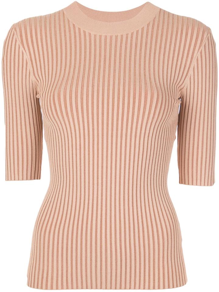 Dion Lee Ribbed Crew Neck Top - Brown