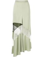 Christopher Esber Contrast Lace Flare Skirt - Green
