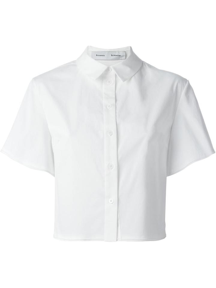 Proenza Schouler Boxy Fit Shirt, Women's, Size: 4, White, Cotton/spandex/elastane