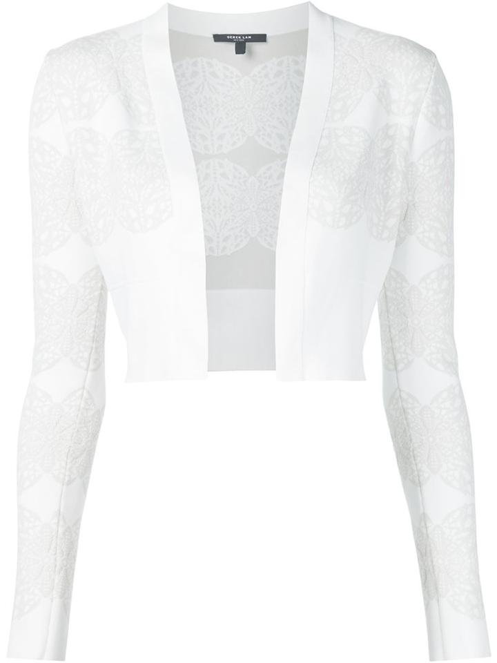 Derek Lam Cropped Cardigan, Women's, Size: M, White, Polyamide/spandex/elastane