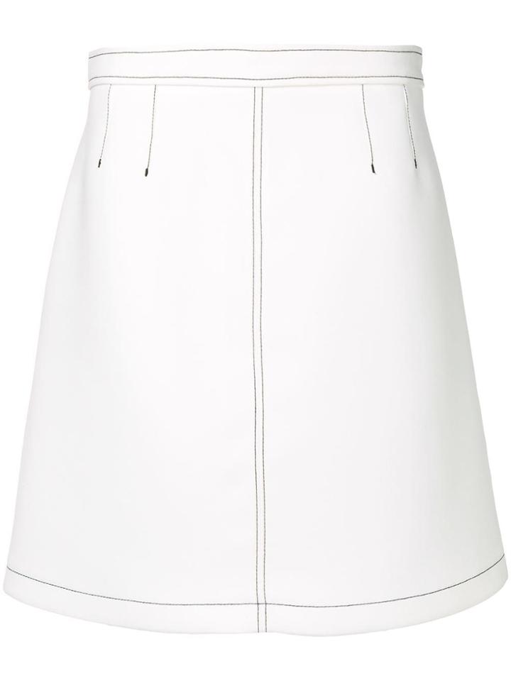 Red Valentino Contrasting Stitch Detail Skirt - White