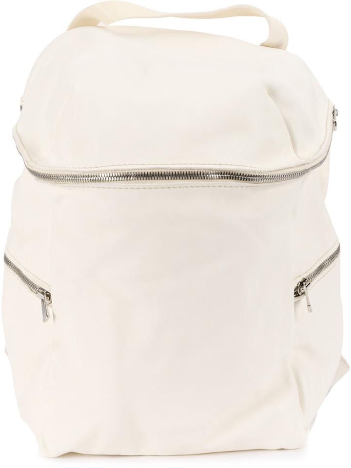 Guidi Zipped Backpack - White