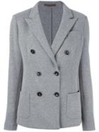 Eleventy Double Breasted Blazer, Women's, Size: 48, Grey, Virgin Wool/polyamide/acetate/viscose