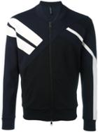 Striped Sleeve Bomber Jacket - Men - Cotton/spandex/elastane/lyocell/viscose - M, Blue, Cotton/spandex/elastane/lyocell/viscose, Neil Barrett