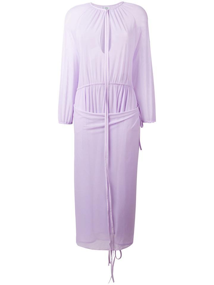Vetements - Sheer Dress With Tie Fastening - Women - Polyamide/spandex/elastane - Xs, Women's, Pink/purple, Polyamide/spandex/elastane