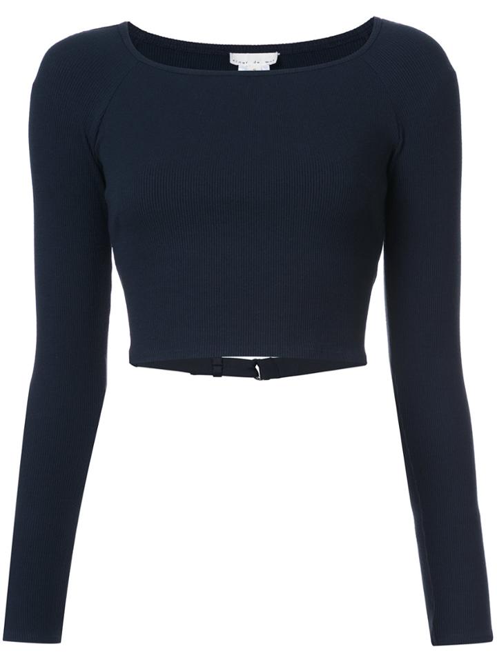 Fleur Du Mal Cropped Fitted Sweater - Black