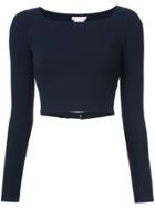 Fleur Du Mal Cropped Fitted Sweater - Black