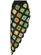 Ashish Patchwork Crochet Asymmetric Skirt - Multicolour