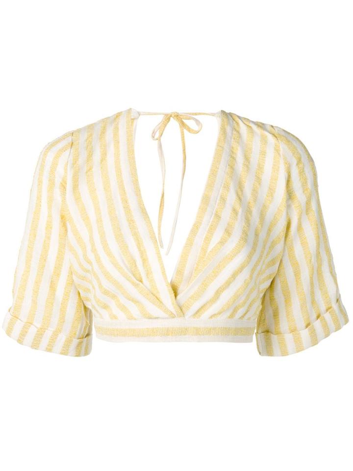 Sundress V-neck Crop Top - Yellow