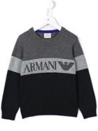 Armani Junior Logo Jumper, Boy's, Size: 6 Yrs, Blue