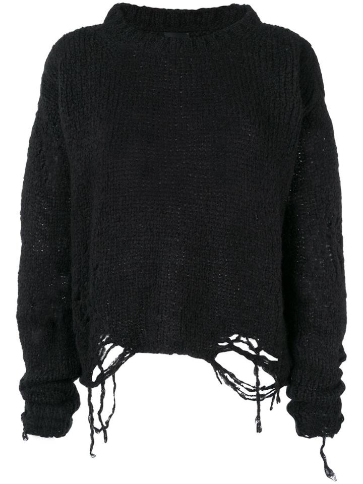 Thom Krom Destroyed Knit Jumper - Black
