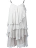 Brunello Cucinelli - Silver-tone Strap Dress - Women - Silk/acetate/brass - M, Grey, Silk/acetate/brass