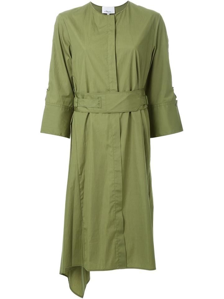 3.1 Phillip Lim Belted Dress, Women's, Size: 4, Green, Cotton
