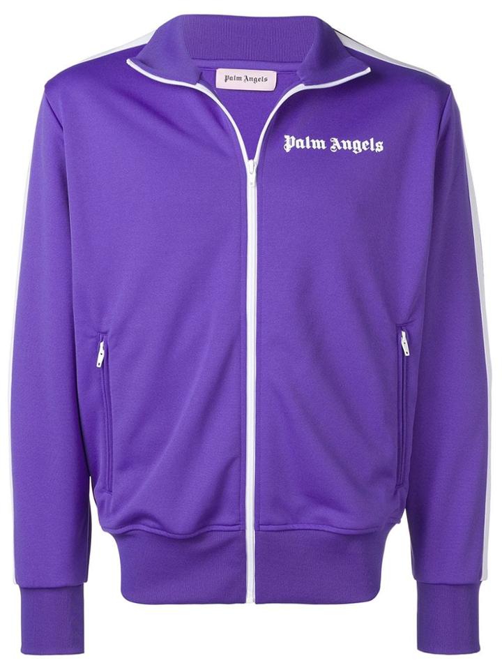 Palm Angels Striped Sleeve Track Jacket - Purple