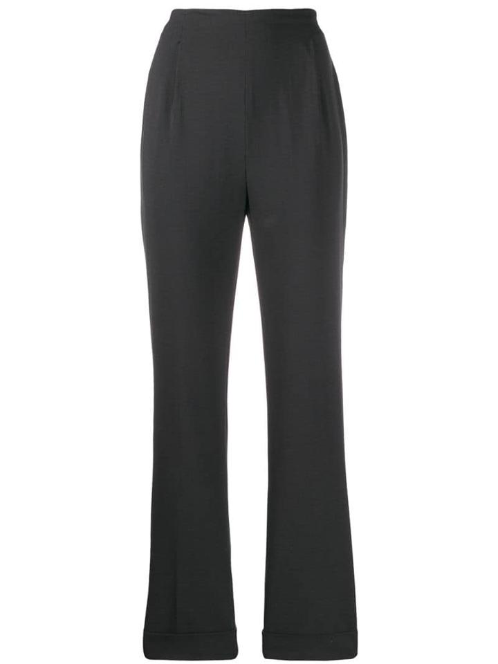 Romeo Gigli Pre-owned 1998 Pleat Details Straight Trousers - Grey