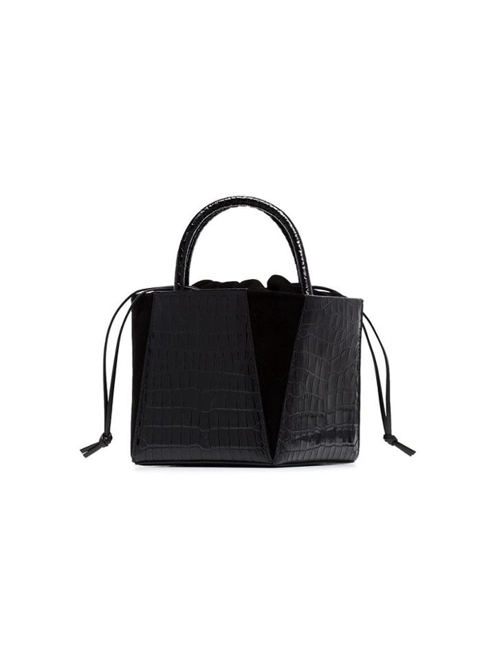 Trademark Black Dorthea Leather Box Bag