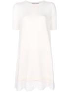 Ermanno Scervino Scalloped Lace Jumper Dress - White